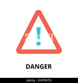 Modern flat design vector illustration, danger icon, for graphic and web design Stock Vector