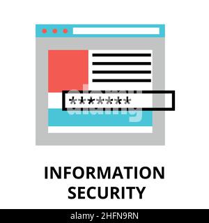 Modern flat design vector illustration, information security icon, for graphic and web design Stock Vector