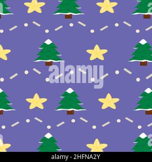 The star bright with christmas tree on the purple background Stock Vector