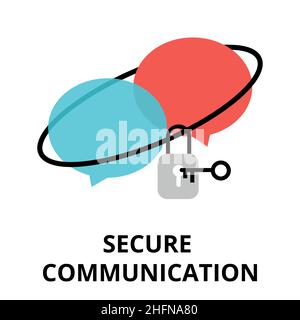 Modern flat design vector illustration, secure communication icon, for graphic and web design Stock Vector