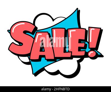 Sale! speech bubble in retro style. Vector illustration isolated on white background Stock Vector