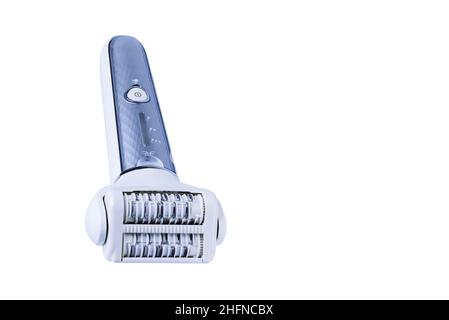Close up view of modern electric cordless epilator for private usage. Stock Photo