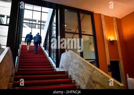 Claudio Furlan - LaPresse 19 August 2020 Milano (Italy) Cesare Romiti's ardent chamber at the Chamber of Commerce Stock Photo