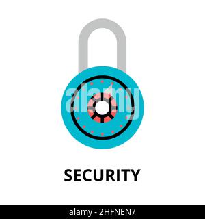 Modern flat design vector illustration, security icon, for graphic and web design Stock Vector