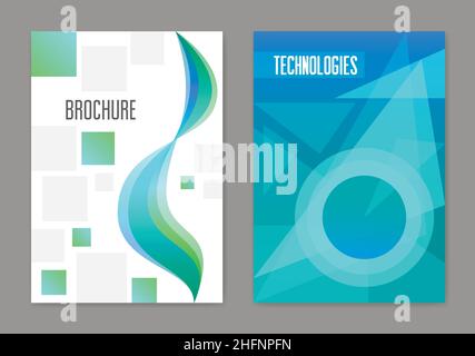 Business IT flyer and magazine cover design, vector illustration Stock Vector