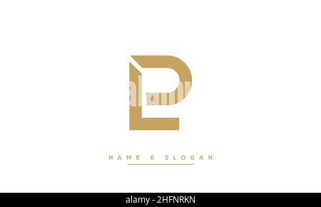 Modern abstract letter LP, PL logo design. Minimal LP, PL initial based icon vector Stock Vector