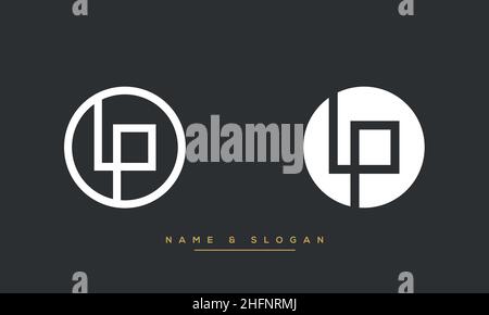 Modern abstract letter LP, PL logo design. Minimal LP, PL initial based icon vector Stock Vector