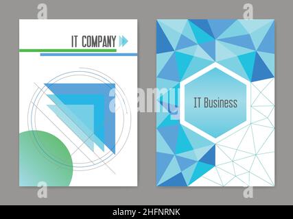 Business IT flyer and magazine cover design, vector illustration Stock Vector