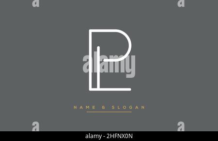 Modern abstract letter LP, PL logo design. Minimal LP, PL initial based icon vector Stock Vector