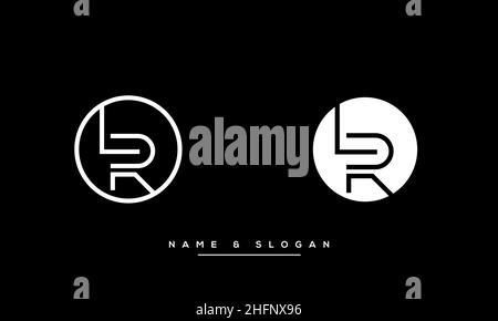 Modern abstract letter LR, RL logo design. Minimal LR, RL initial based icon vector Stock Vector
