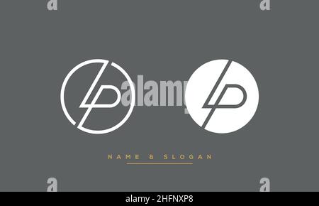 Modern abstract letter LP, PL logo design. Minimal LP, PL initial based icon vector Stock Vector