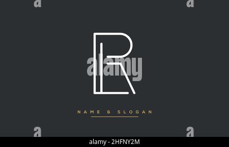 Modern abstract letter LR, RL logo design. Minimal LR, RL initial based icon vector Stock Vector