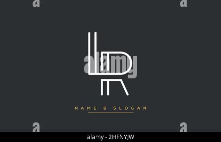 Modern abstract letter LR, RL logo design. Minimal LR, RL initial based icon vector Stock Vector