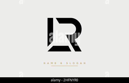 Modern abstract letter LR, RL logo design. Minimal LR, RL initial based icon vector Stock Vector