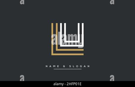 Modern abstract letter LU, UL logo design. Minimal LU, UL initial based icon vector Stock Vector