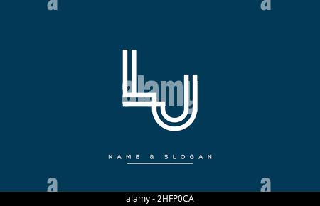 Modern abstract letter LU, UL logo design. Minimal LU, UL initial based icon vector Stock Vector