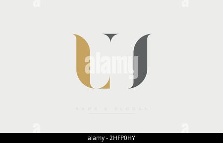 Modern abstract letter LU, UL logo design. Minimal LU, UL initial based icon vector Stock Vector