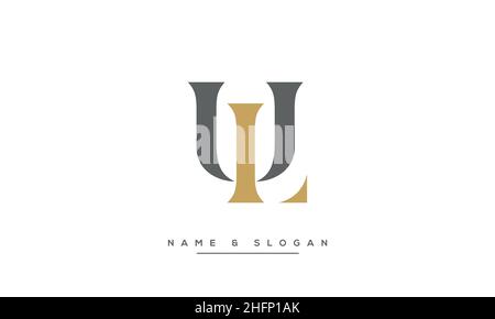 Modern abstract letter LU, UL logo design. Minimal LU, UL initial based icon vector Stock Vector