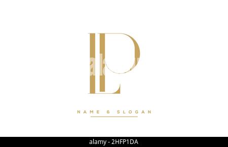 Modern abstract letter LP, PL logo design. Minimal LP, PL initial based icon vector Stock Vector