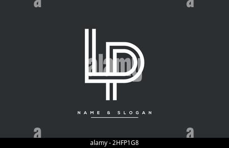 Modern abstract letter LP, PL logo design. Minimal LP, PL initial based icon vector Stock Vector