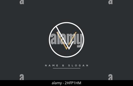 Modern abstract letter LV, VL logo design. Minimal LV, VL initial based icon vector Stock Vector