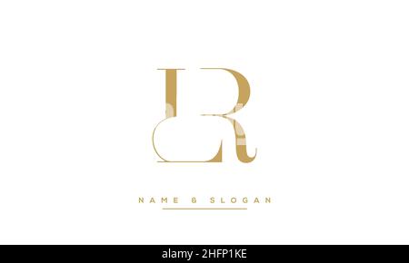 Modern abstract letter LR, RL logo design. Minimal LR, RL initial based icon vector Stock Vector