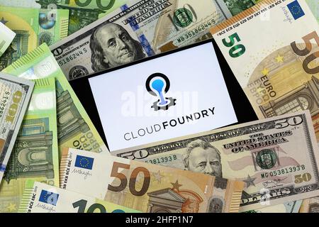 Cloud Foundry editorial. Illustrative photo for news about Cloud Foundry - an open source, multi-cloud application platform as a service (PaaS) Stock Photo