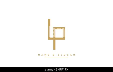 Modern abstract letter LP, PL logo design. Minimal LP, PL initial based icon vector Stock Vector