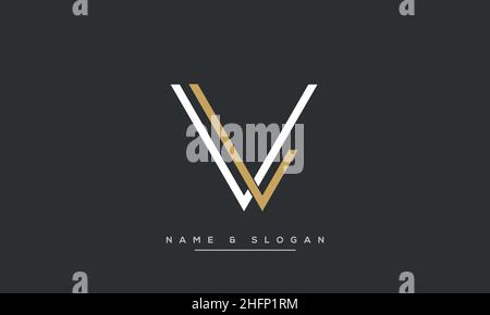 Modern abstract letter LV, VL logo design. Minimal LV, VL initial based icon vector Stock Vector