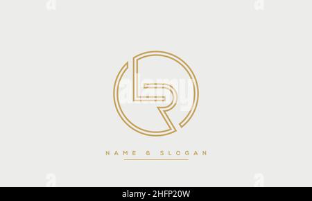 Modern abstract letter LR, RL logo design. Minimal LR, RL initial based icon vector Stock Vector