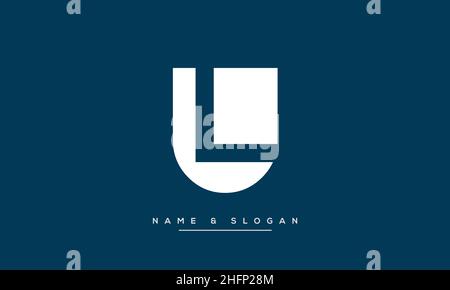 Modern abstract letter LU, UL logo design. Minimal LU, UL initial based icon vector Stock Vector