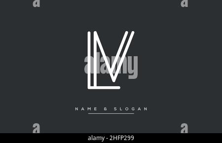 Modern abstract letter LV, VL logo design. Minimal LV, VL initial based icon vector Stock Vector