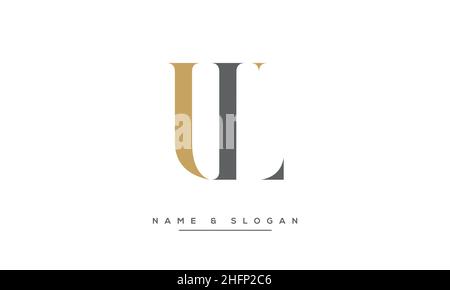 Modern abstract letter LU, UL logo design. Minimal LU, UL initial based icon vector Stock Vector