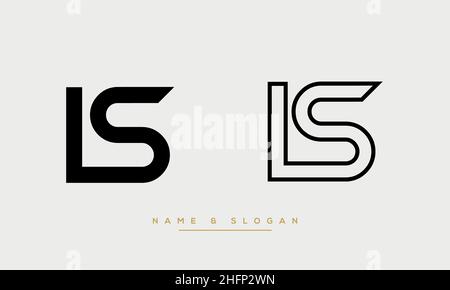 Modern abstract letter LS, SL logo design. Minimal LS, SL initial based icon vector Stock Vector