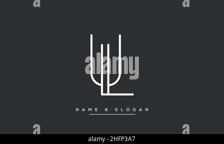 Modern abstract letter LU, UL logo design. Minimal LU, UL initial based icon vector Stock Vector