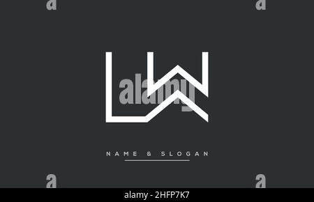 Modern abstract letter LW, WL logo design. Minimal LV, VL initial based icon vector Stock Vector