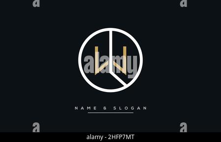 Modern abstract letter LW, WL logo design. Minimal LV, VL initial based icon vector Stock Vector