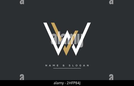 Modern abstract letter LW, WL logo design. Minimal LV, VL initial based icon vector Stock Vector