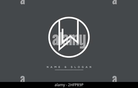 Modern abstract letter LW, WL logo design. Minimal LV, VL initial based icon vector Stock Vector