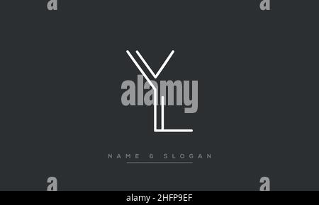 Modern abstract letter LY, YL logo design. Minimal LY, YL initial based icon vector Stock Vector