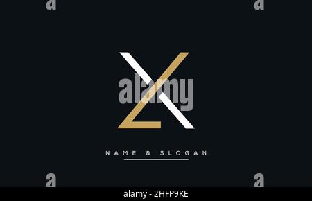 Modern abstract letter LX, XL logo design. Minimal LX, XL initial based icon vector Stock Vector