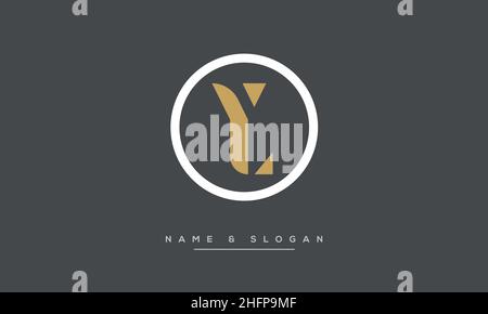 Modern abstract letter LY, YL logo design. Minimal LY, YL initial based icon vector Stock Vector