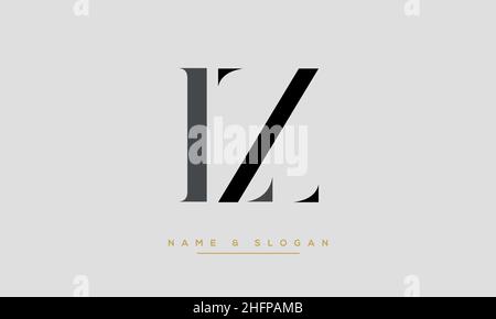 Modern abstract letter LZ, ZL logo design. Minimal LZ, UZ initial based icon vector Stock Vector