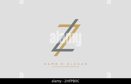 Modern abstract letter LZ, ZL logo design. Minimal LZ, UZ initial based icon vector Stock Vector