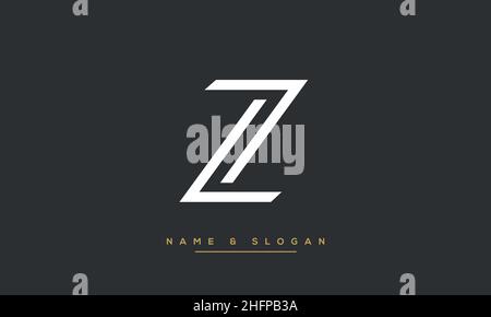 Modern abstract letter LZ, ZL logo design. Minimal LZ, UZ initial based icon vector Stock Vector