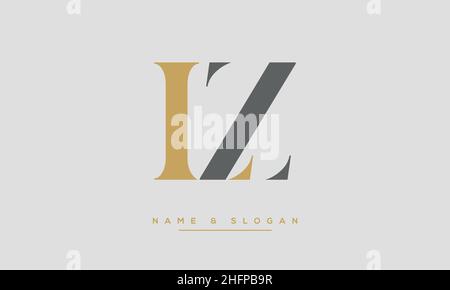 Modern abstract letter LZ, ZL logo design. Minimal LZ, UZ initial based icon vector Stock Vector