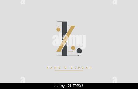 Modern abstract letter LZ, ZL logo design. Minimal LZ, UZ initial based icon vector Stock Vector