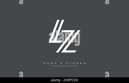 Modern abstract letter LZ, ZL logo design. Minimal LZ, UZ initial based icon vector Stock Vector