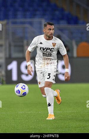 Fabrizio Corradetti / LaPresse October 18st 2020 Rome, Italy Sport Soccer Roma vs Lazio - Italian Football Championship League A TIM 2018/2019 - Olimpico stadium. In the pic: Gaetano Letizia (Benevento) Stock Photo