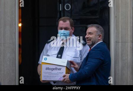 London, England, UK. 17th Jan, 2022. Together foundation hands in 360.000 strong petition against vaccine passports to 10 Downing Street. (Credit Image: © Tayfun Salci/ZUMA Press Wire)
